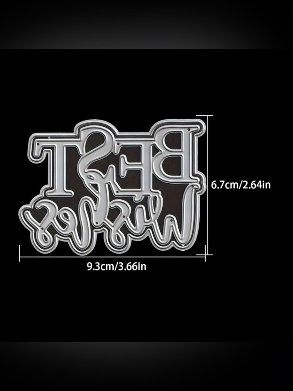 Best Wishes and More! Script Metal Cutting Die - Silver DIY project NWT